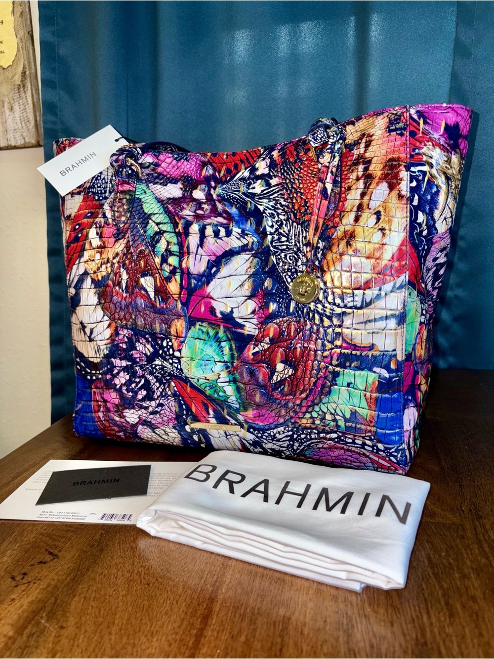 Brahmin NWT April - Metamorphosis - Retired - Metallic Gold Accents - Vivid